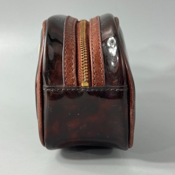 Tory Burch Clear Tortoise Shell PVC Small Zip Cosmetic Bag - Picture 4 of 14